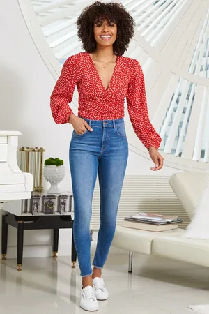 Sosandar Womens Mid Raw Hem Perfect Skinny Jeans Cotton - Size 6 Short