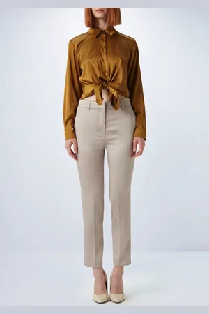Gusto Womens Straight Fit Satin Trousers in - Size 16 Regular