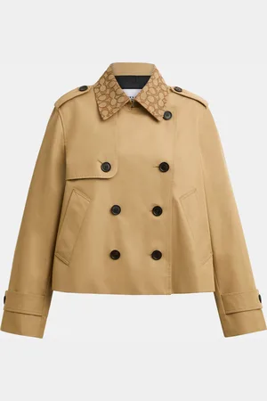 Coach Womens Short Trench with Signature Collar - - Size Medium