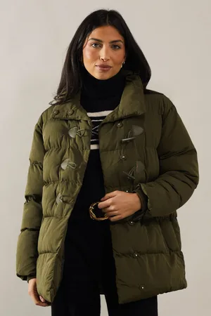 wallis Womens Funnel Neck Tie Detail Padded Coat - - Size 12 UK