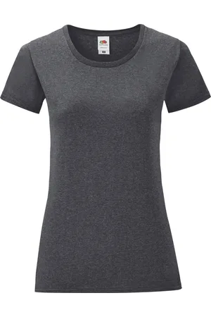 Fruit Of The Loom Womens/Ladies Iconic Heather T-Shirt (Dark ) - Size 10 UK