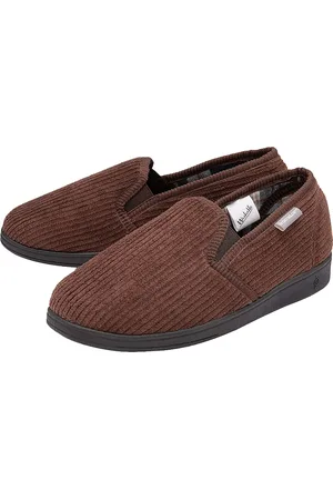 Dunlop Mens Tartan Lined Slippers With Memory Foam - - Size UK 11