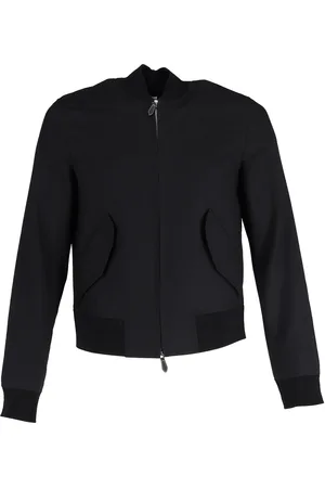 Burberry Pre-owned Womens Zip-Up With Side Pockets Bomber Jacket in Wool - Size X-Large