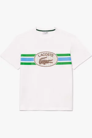 Lacoste Mens Monogram Print Cotton T-Shirt in - Size Medium