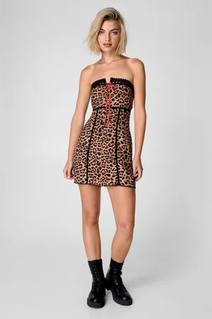 NASTY GAL Womens Lace Trim Mini Dress - Size 6 UK