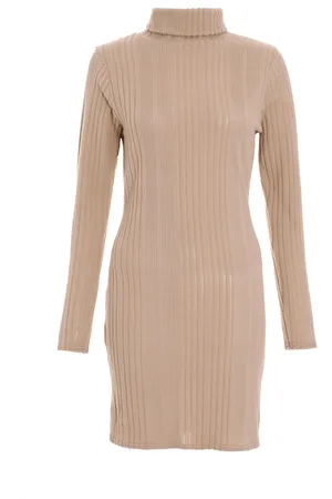 Quiz Womens Knitted High Neck Bodycon Mini Dress - Size 14 UK