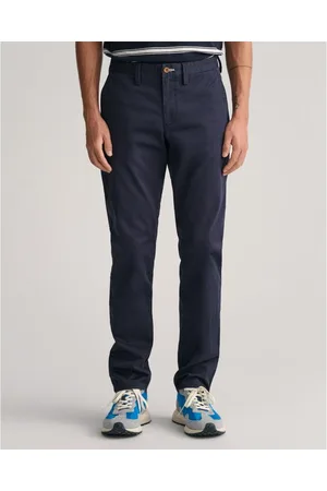 GANT Mens Slim Fit Twill Chinos - Cotton - Size 34W/32L