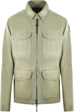 Parajumpers Mens Truman Leather London Fog Jacket - Size Large