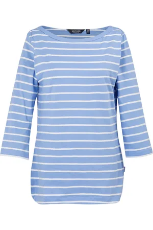 Regatta Womens/Ladies Bayletta 3/4 Sleeve Top (Hydrangea Blue/White) - - Size 8 UK