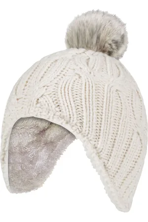 Heat Holders Girls Cable Knitted Beanie Hat with Pom Pom Bobble for Winter