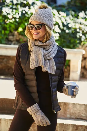 Sosandar Womens Kelly Stone Cable Knit Scarf - - One Size