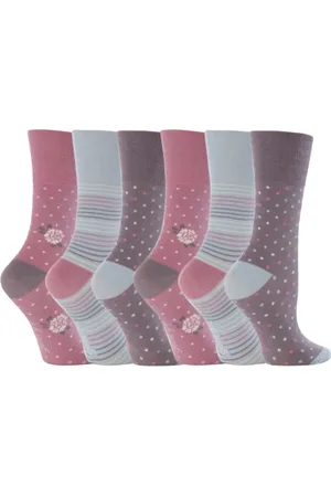 Gentle Grip Womens - 6 Pairs Ladies Non Elastic Socks - GG01 - Cotton - Size UK 4-8