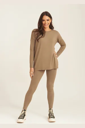 Gini London Womens Brushed Cotton Leggings - viscose - Size Small/Medium