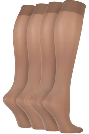 IOMI Womens 2 Pairs Ladies 40 Denier Compression Knee High Energising Socks - Nylon - Size UK 4-6.5