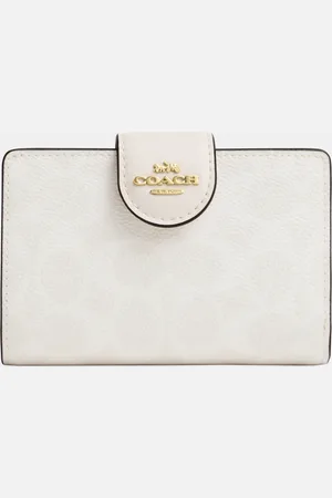 Coach Womens Medium Corner Zip Wallet in Signature Canvas - - One Size