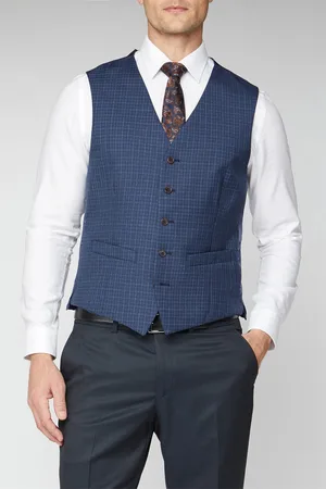 Scott Mens Checked Waistcoat in - Size 40 Regular