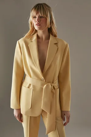 warehouse Womens Tailored Tie Waist Blazer - - Size 16 UK