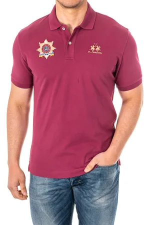 La Martina Mens Short sleeve polo with lapel collar 2MPT42 men - Cotton - Size X-Small