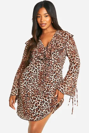Boohoo Womens Plus Woven Ruffle Shift Dress - Size 20 UK