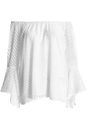 Quiz Womens Textured Chiffon Bardot Top - Size 10 UK