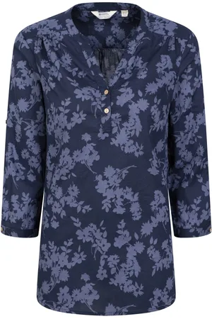 Mountain Warehouse Womens/Ladies Petra Floral 3/4 Sleeve Shirt Cotton - Size 10 UK