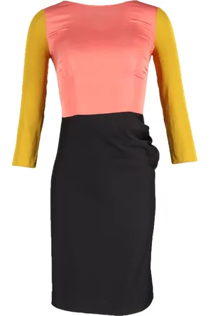 Moschino Pre-owned Womens Cheap & Chic Tri-Tone Dress in Multicolor Silk - - Size Small