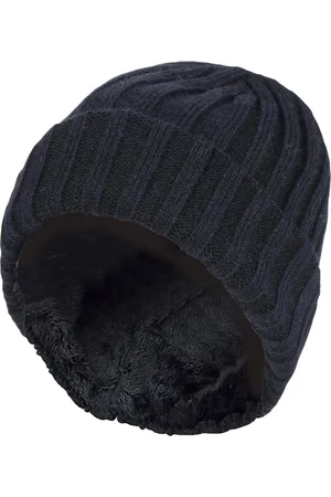Heat Holders Boys Every Day Casual Wear Ribbed Turnover Winter Hat for Kids - - Size 7-10Y