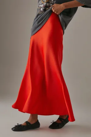 warehouse Womens Satin Bias Midi Skirt - - Size 10 UK