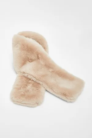 Quiz Womens Cream Faux Fur Scarf - - One Size