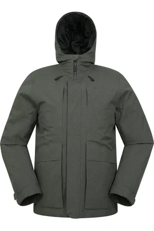 Mountain Warehouse Mens Tempest Waterproof Padded Jacket ( Green) - Size Small