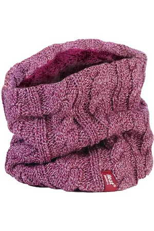 Heat Holders Womens - Ladies Thick Cable Knit Fleece Lined Neck Warmer - - One Size