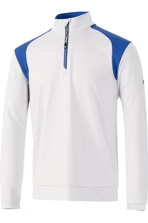 Island Green Mens Colour Block Panelled Golf Top Layer (Silver Grey/Royal Blue) - - Size Large