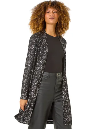 Roman Womens Longline Sequin Stretch Jacket - - Size 12 UK