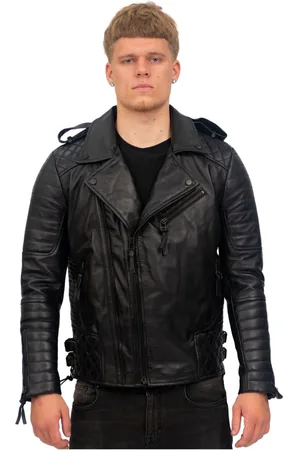 Infinity Mens Slim-Fit Double Zip Brando Biker Jacket-Cairo - - Size 4XL