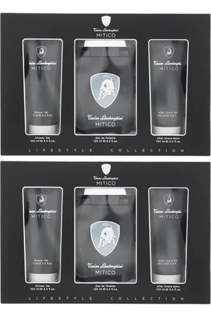 AUTOMOBILI LAMBORGHINI Mens Mitico Eau De Toilette 125ml, Shower Gel + Aftershave Balm Set x 2 - - One Size