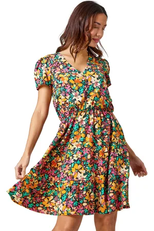 Roman Womens Ditsy Floral Print Skater Dress - - Size 18 UK