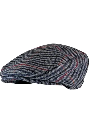 Sock Snob Mens Vintage Houndstooth Plaid Wool Blend Newsboy Flat Ivy Cap Hat - GL228A - Size L/XL