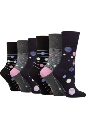 Gentle Grip Womens 6 Pack Ladies Non Elastic Loose Top Bamboo Socks - - Size UK 4-8