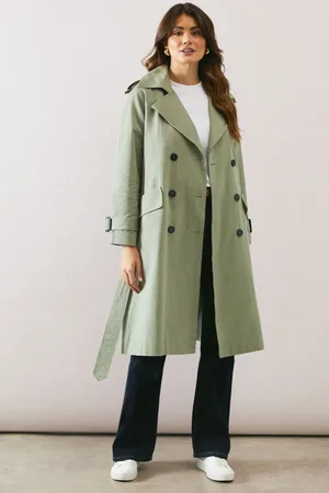wallis Womens Premium Longline Belted Trench Coat - Cotton - Size 10 UK