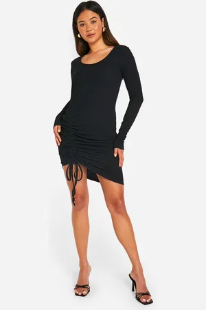 Boohoo Womens Textured Ruched Mini Dress - - Size 8 UK