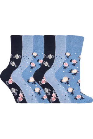 Gentle Grip Womens - 6 Pairs Ladies Non Elastic Socks - SOLRH177 - Cotton - Size UK 4-8