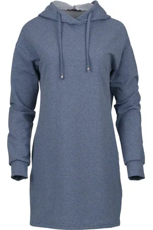 Conquista Womens Indigo Melange Hooded Mini Dress - - Size Small