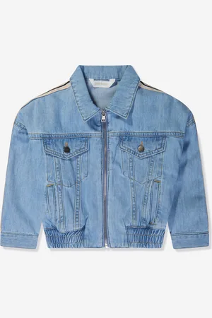 Palm Angels Girls Overlogo Track Chambray Jacket in - Size 12Y