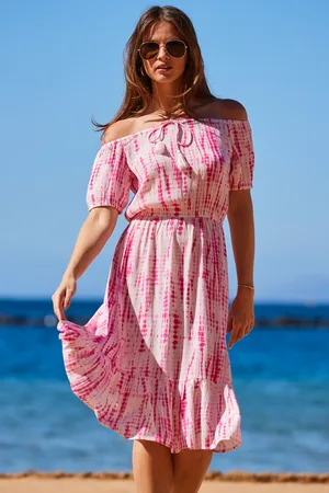 Sosandar Womens Tie Dye Tassel Detail Summer Dress - Size 6 UK
