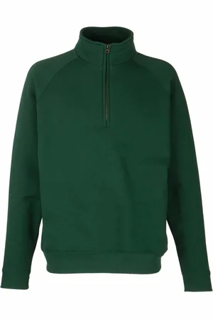 Fruit Of The Loom Mens Premium 70/30 Zip Neck Sweatshirt (Bottle ) - Size Medium