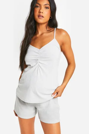 Boohoo Womens Maternity Pointelle Button Front Pyjama Shorts - - Size 16 UK
