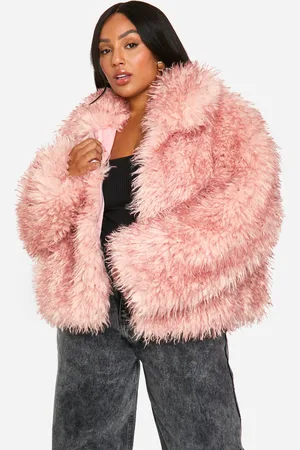 Boohoo Womens Plus Shaggy Faux Fur Coat - - Size 16 UK