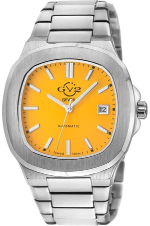 Gevril GV2 Automatic Mens Potente Swiss Mustard Dial 316L Stainless Steel Bracelet Watch - - One Size