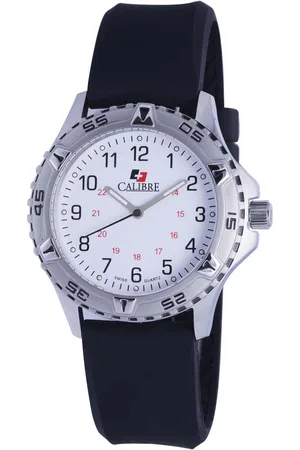 Calibre Mens Sea Wolf Swiss Made Movement Watch Silicone Strap White Dial - One Size