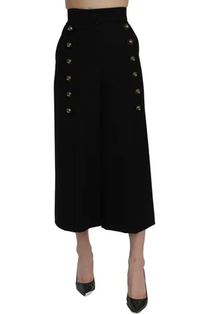 Dolce & Gabbana WoMens High Waist Wide Leg Cropped Pants material_wool1 - Size IT 36 (Womens)